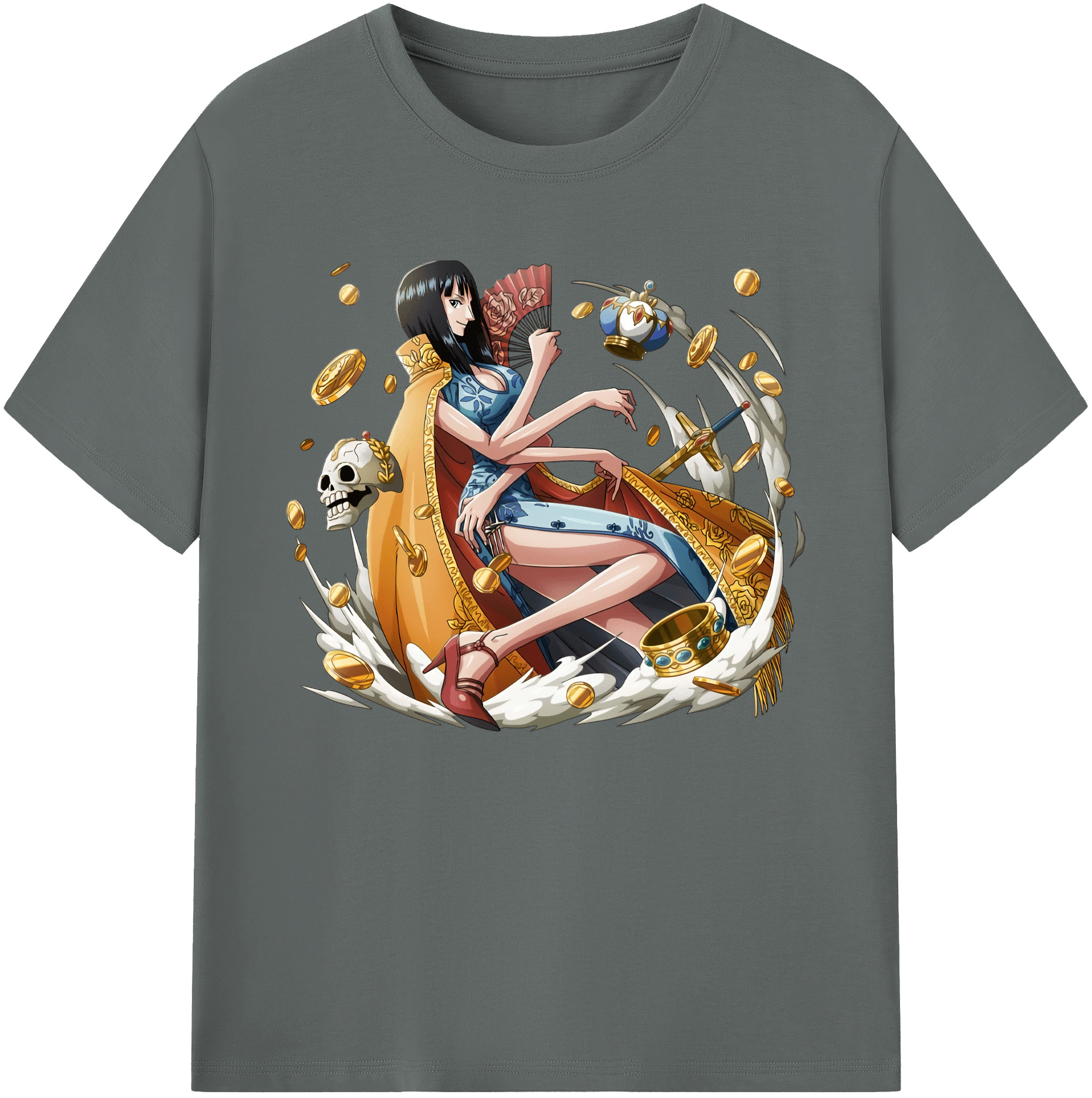 ワンピース ニコ・ロビン ONE PIECE Nico Robin 綿100％ メンズ半袖Tシャツ｜肌触りやわらか＆通気性
